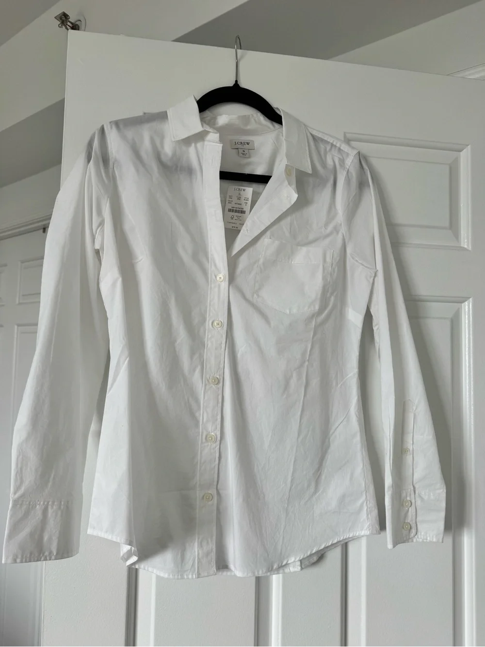 J. Crew White Womens Long-Sleeve Button-Up Shirt